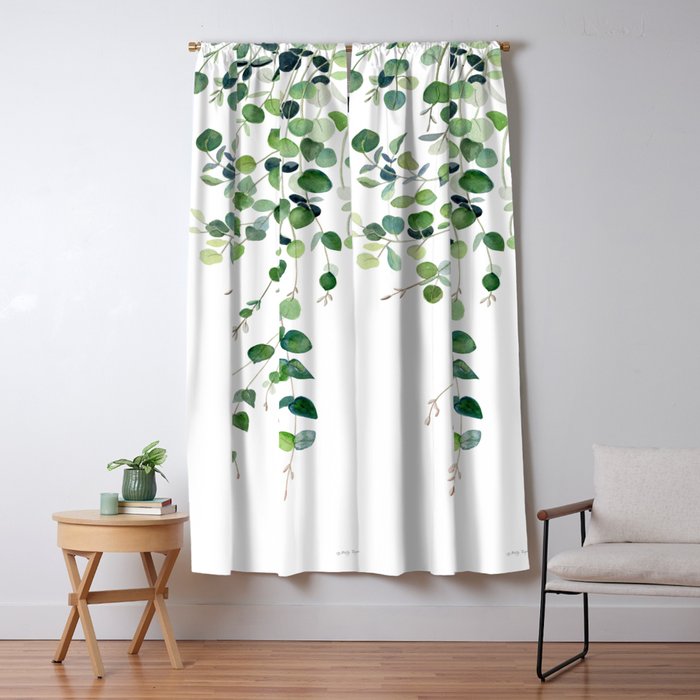 Eucalyptus Watercolor Window Curtain Gallery Image 5