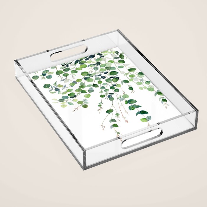 Eucalyptus Watercolor Acrylic Tray Gallery Image 1