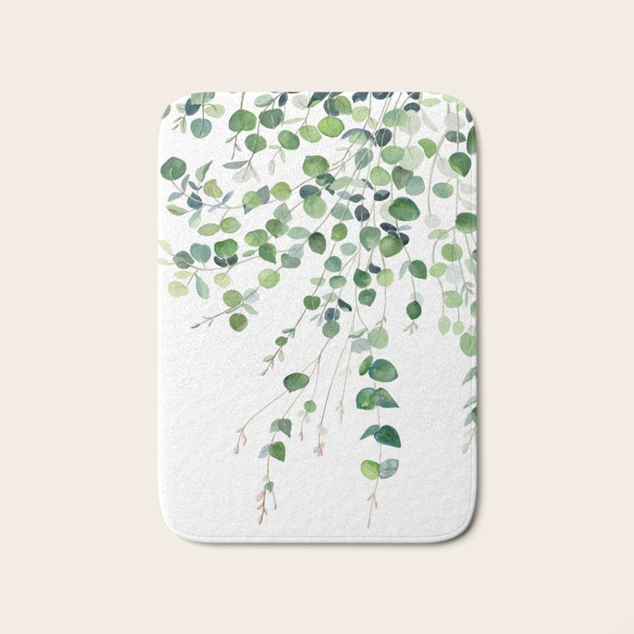 Eucalyptus Watercolor Bath Mat Gallery Image 1