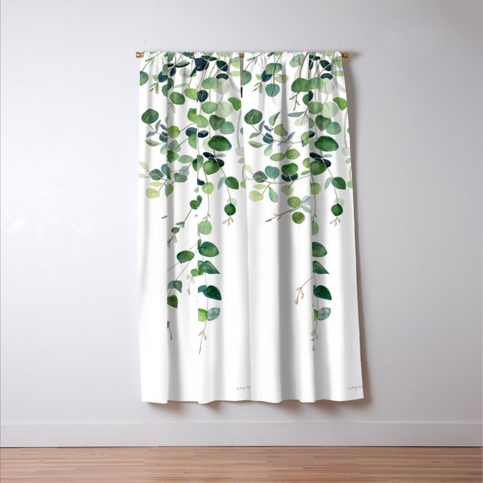 Eucalyptus Watercolor Window Curtain Gallery Image 3