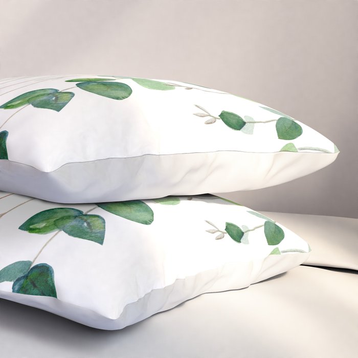Eucalyptus Watercolor Pillow Sham Gallery Image 3