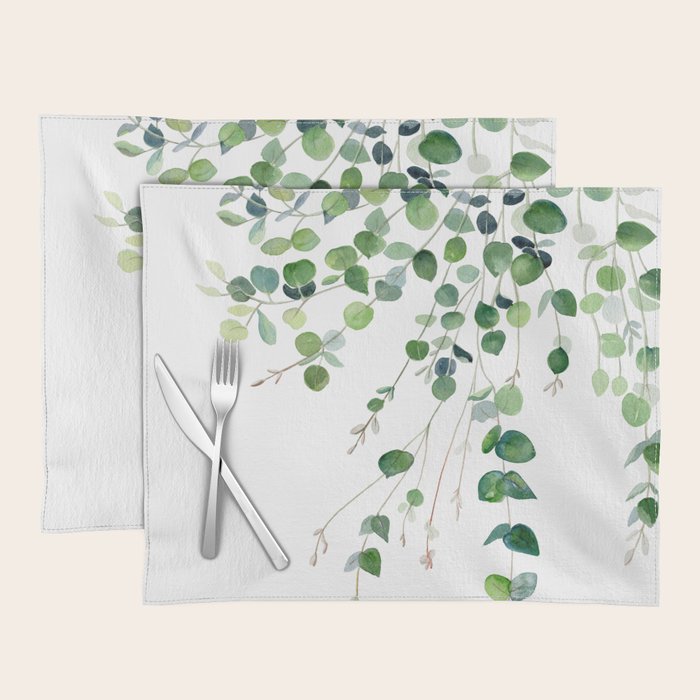 Eucalyptus Watercolor Placemat Gallery Image 1