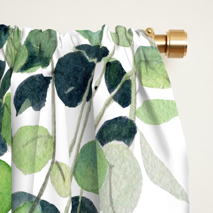 Eucalyptus Watercolor Window Curtain Gallery Image 2