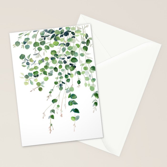 Eucalyptus Watercolor Stationery Card Gallery Image 2