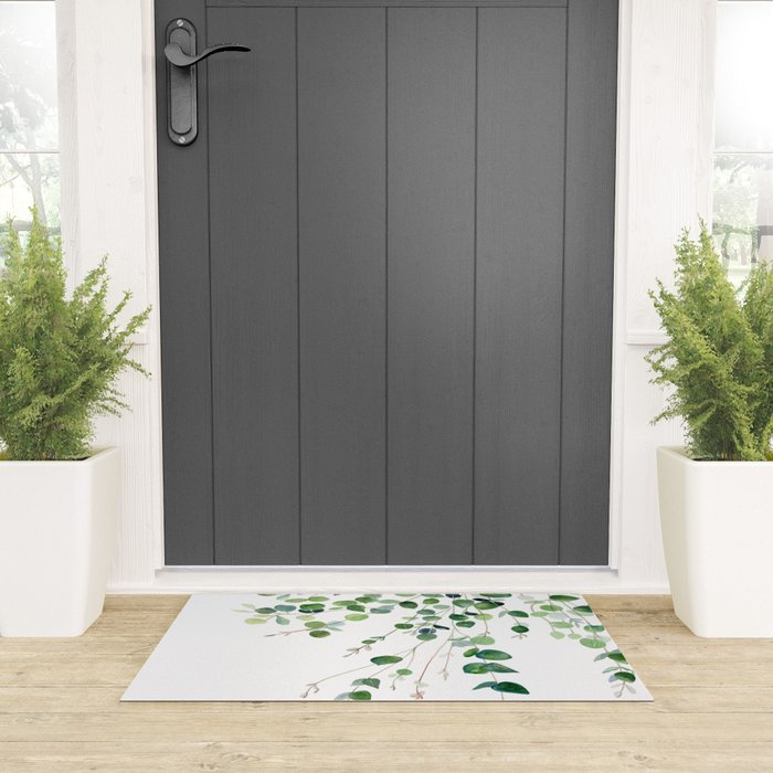 Eucalyptus Watercolor Welcome Mat Gallery Image 3