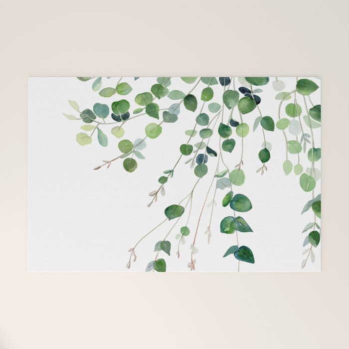Eucalyptus Watercolor Welcome Mat Gallery Image 1