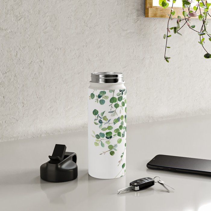 Eucalyptus Watercolor Water Bottle Gallery Image 5
