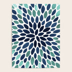 Modern, Blue and Green, Floral Bloom, Botanical Pattern Poster Gallery Image 4