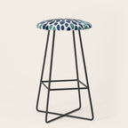 Modern, Blue and Green, Floral Bloom, Botanical Pattern Stool Gallery Image 1