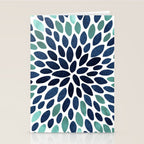 Modern, Blue and Green, Floral Bloom, Botanical Pattern Stationery Card Gallery Image 2