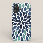 Modern, Blue and Green, Floral Bloom, Botanical Pattern iPhone Case Gallery Image 1