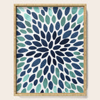 Modern, Blue and Green, Floral Bloom, Botanical Pattern Serving Tray Gallery Image 1