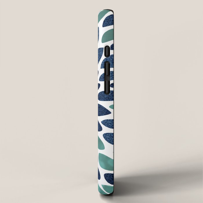 Modern, Blue and Green, Floral Bloom, Botanical Pattern iPhone Case Gallery Image 2