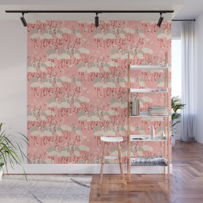 flamingo party Wall Mural Gallery Image 1