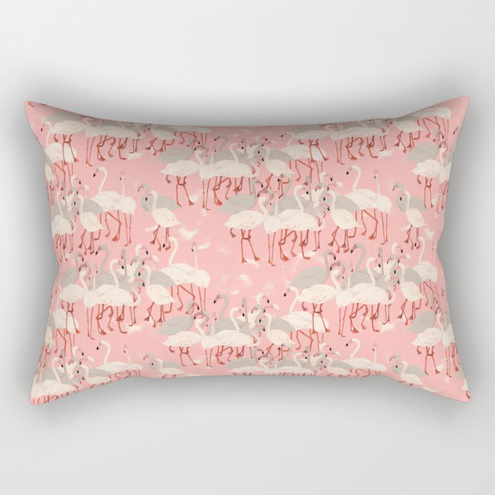 flamingo party Rectangular Pillow Gallery Image 2
