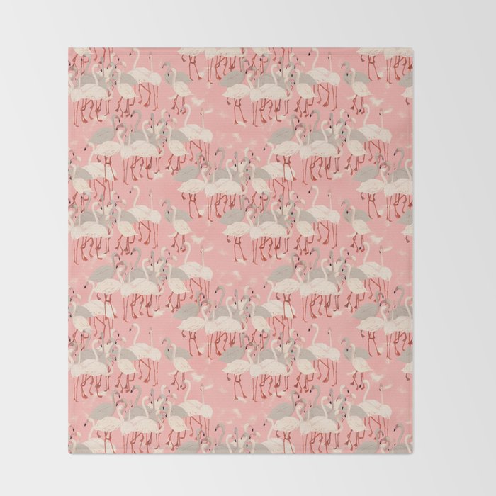 flamingo party Throw Blanket Gallery Image 2