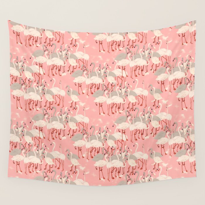 flamingo party Wall Tapestry Gallery Image 4