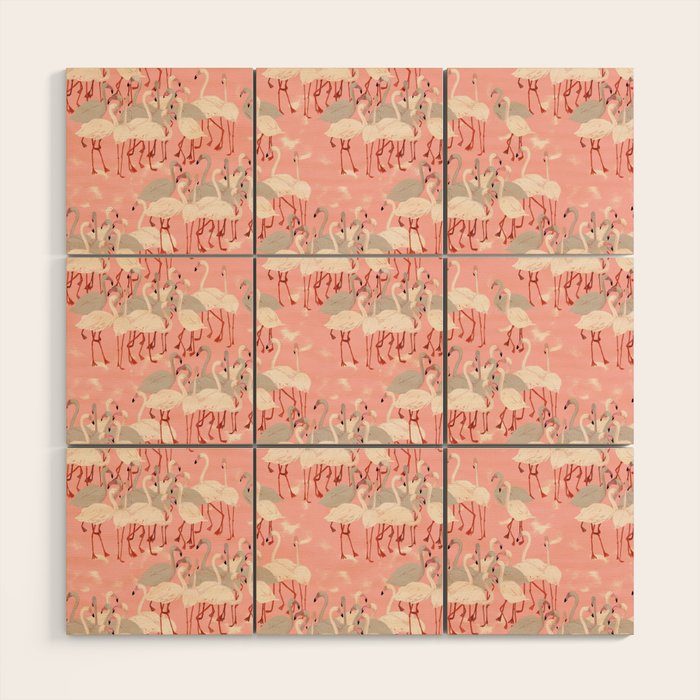 flamingo party Wood Wall Art Gallery Image 1