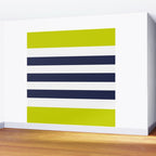 Modern Classy Navy Blue Lime Green STRIPES Wall Mural Gallery Image 2