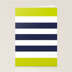 Modern Classy Navy Blue Lime Green STRIPES Stationery Card Gallery Image 2