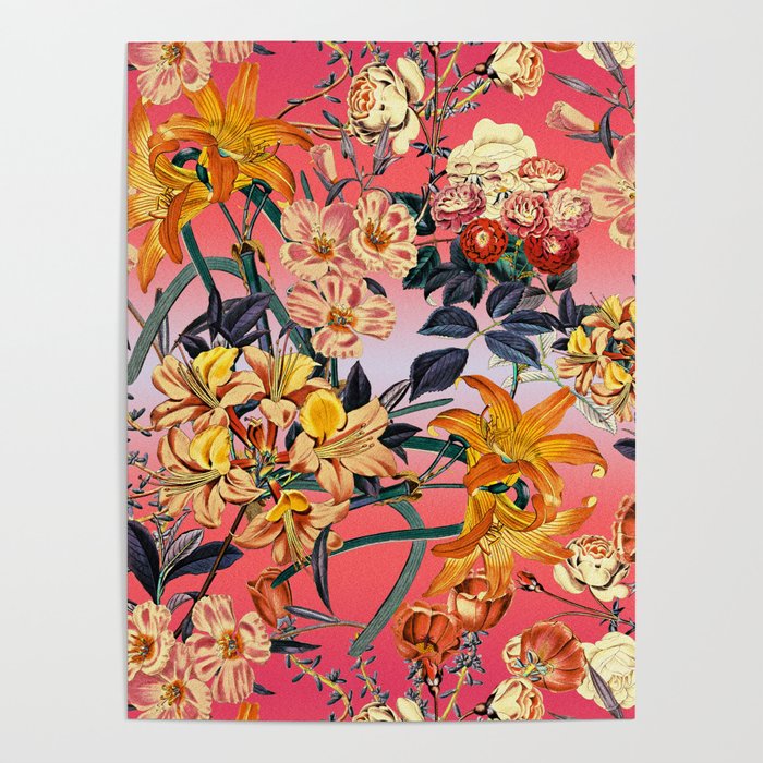 Multicolor Summer Floral Pattern Poster Gallery Image 4