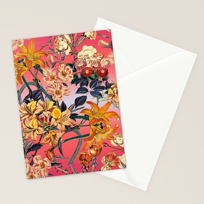 Multicolor Summer Floral Pattern Stationery Card Gallery Image 2