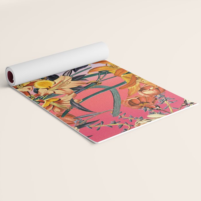 Multicolor Summer Floral Pattern Yoga Mat Gallery Image 2