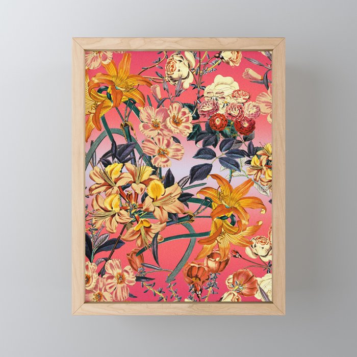 Multicolor Summer Floral Pattern Mini Art Print Gallery Image 1