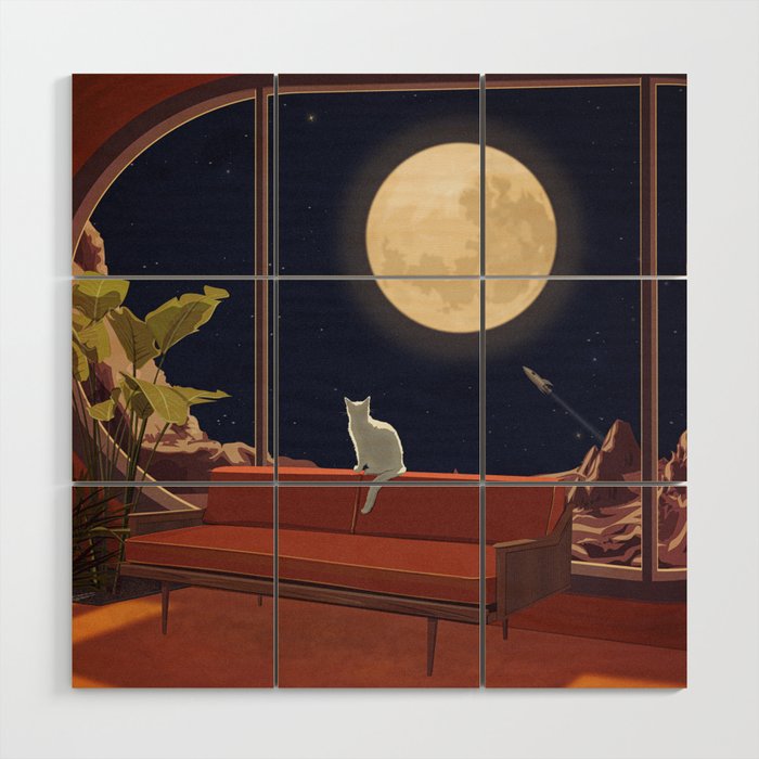 Kitty With a View Wood Wall Art Gallery Image 1