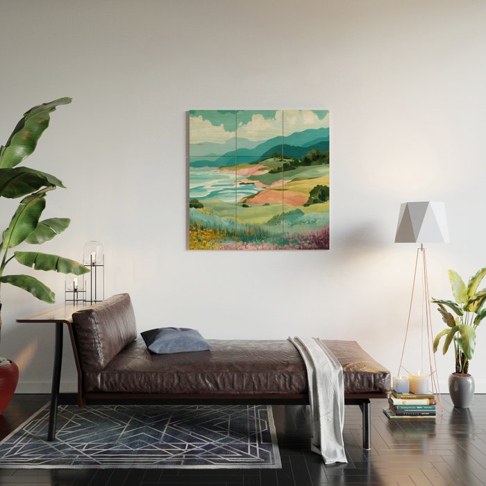 Meadow by the Sea Wood Wall Art Gallery Image 2