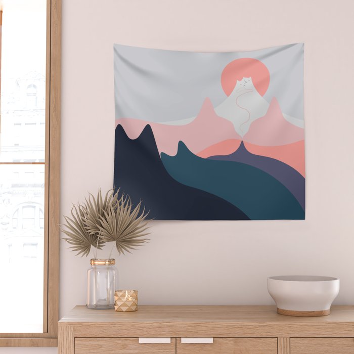Cat Landscape 129 Wall Tapestry Gallery Image 2