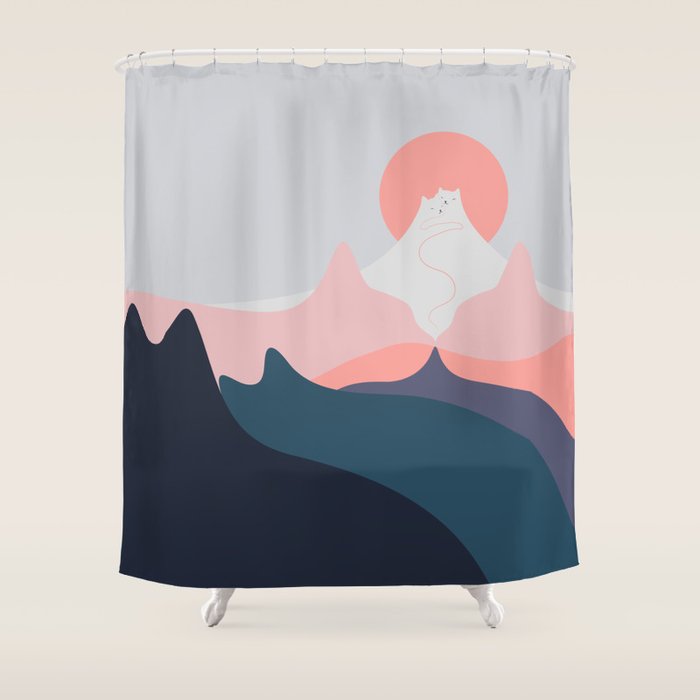 Cat Landscape 129 Shower Curtain Gallery Image 1
