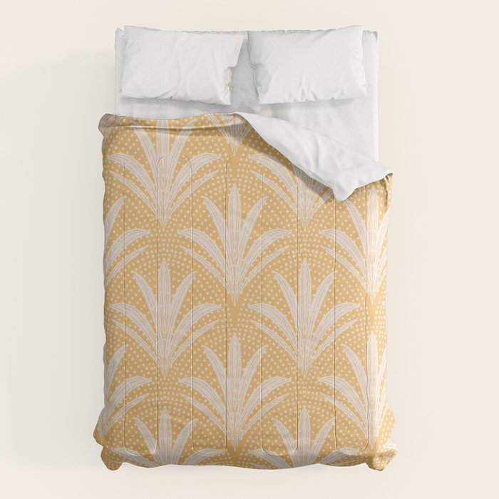 Boho Rustic Palm Radiance Butter Yellow Comforter Gallery Image 1