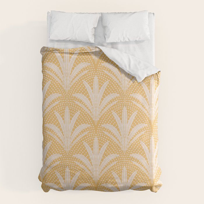 Boho Rustic Palm Radiance Butter Yellow Duvet Cover Gallery Image 1