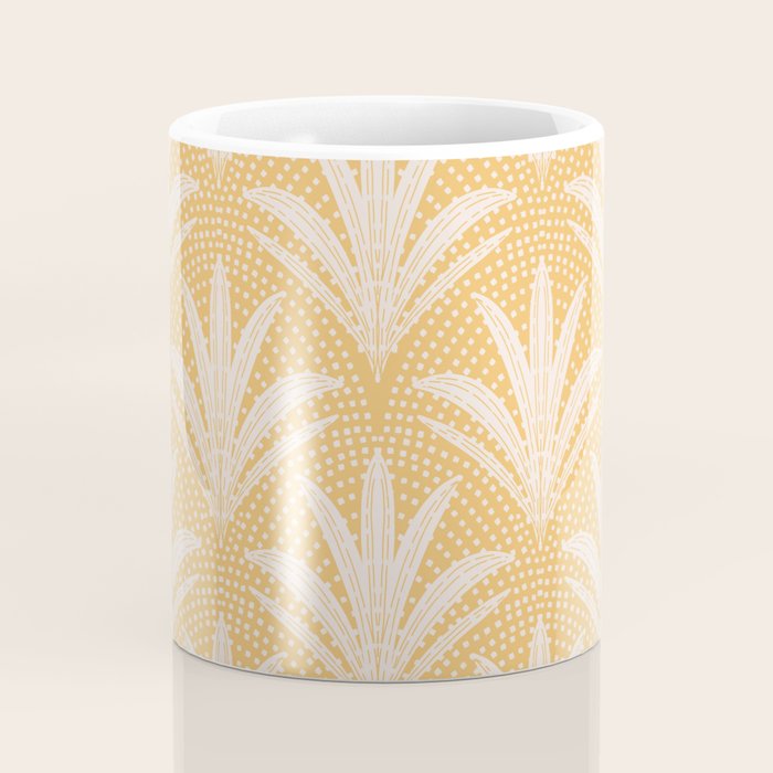 Boho Rustic Palm Radiance Butter Yellow Coffee Mug Gallery Image 4