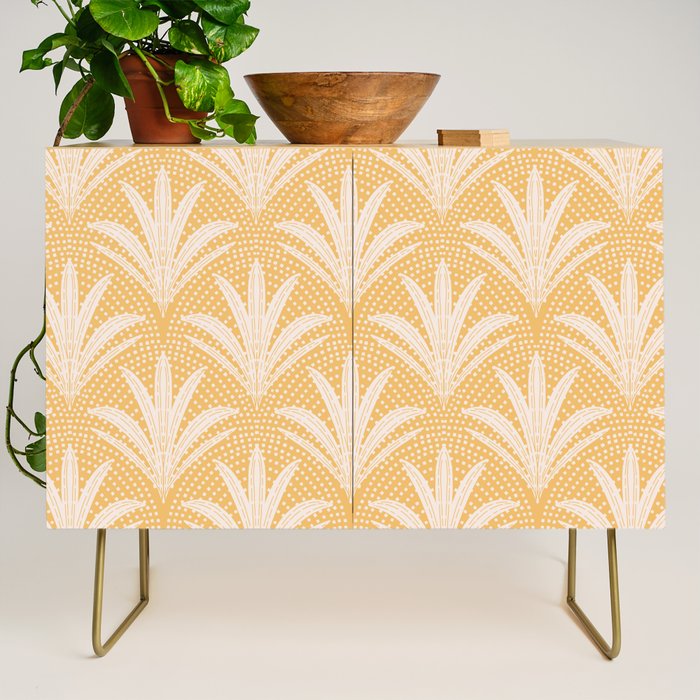 Boho Rustic Palm Radiance Butter Yellow Credenza Gallery Image 1