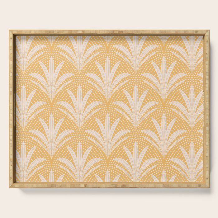 Boho Rustic Palm Radiance Butter Yellow Serving Tray Gallery Image 1