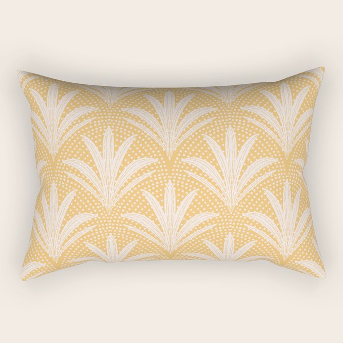 Boho Rustic Palm Radiance Butter Yellow Rectangular Pillow Gallery Image 1