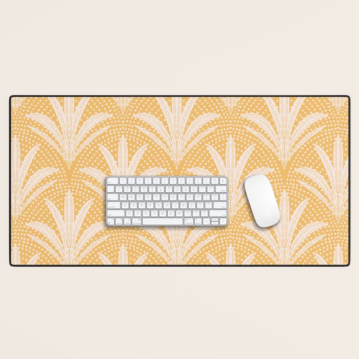 Boho Rustic Palm Radiance Butter Yellow Desk Mat Gallery Image 1