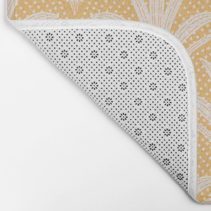 Boho Rustic Palm Radiance Butter Yellow Bath Mat Gallery Image 2