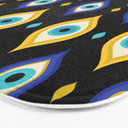Mystic Evil Eyes on Black Bath Mat Gallery Image 3