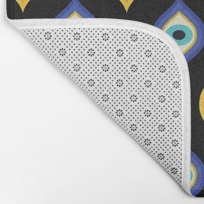 Mystic Evil Eyes on Black Bath Mat Gallery Image 2