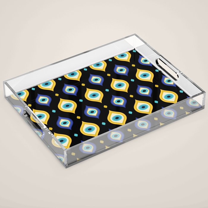 Mystic Evil Eyes on Black Acrylic Tray Gallery Image 1