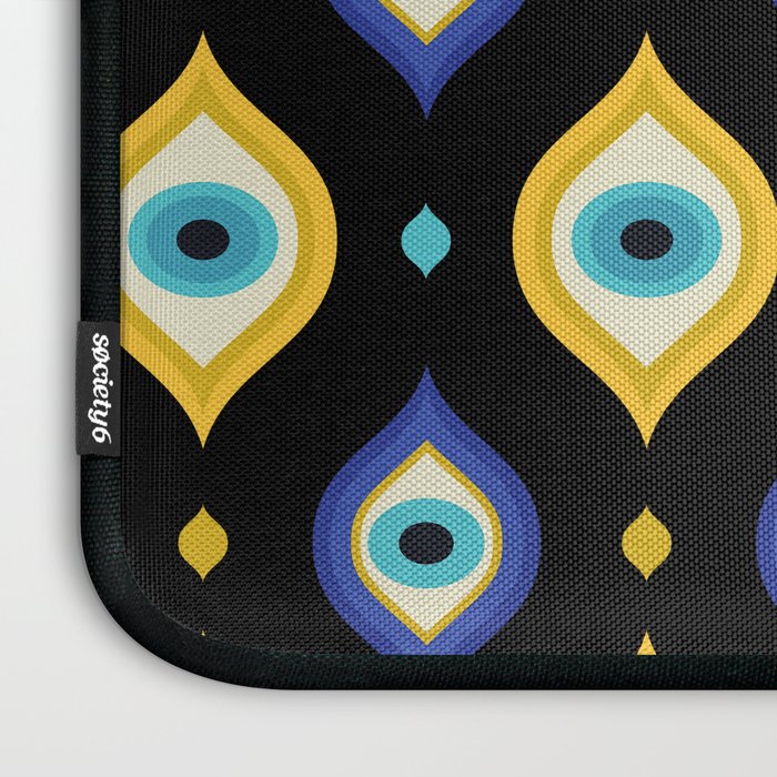 Mystic Evil Eyes on Black Laptop Sleeve Gallery Image 3