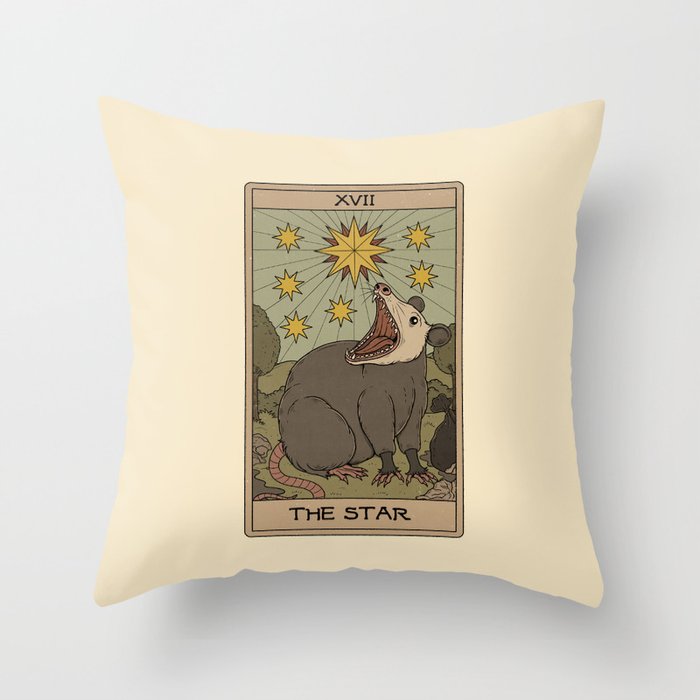 The Star - Possum Tarot Throw Pillow Gallery Image 1