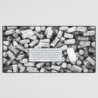Something Nostalgic II Twist-off Wine Corks in Black And White #decor #society6 #buyart Desk Mat Gallery Image 1