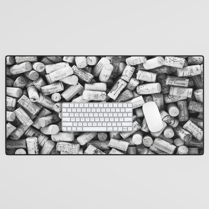 Something Nostalgic II Twist-off Wine Corks in Black And White #decor #society6 #buyart Desk Mat Gallery Image 1
