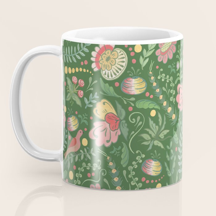 Swedish Floral - Green Coffee Mug Gallery Image 3
