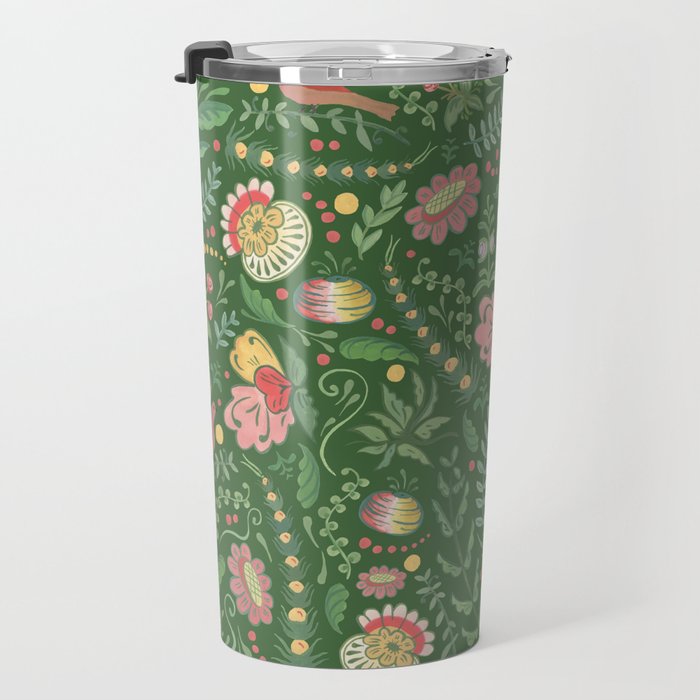 Swedish Floral - Green Travel Mug Gallery Image 3