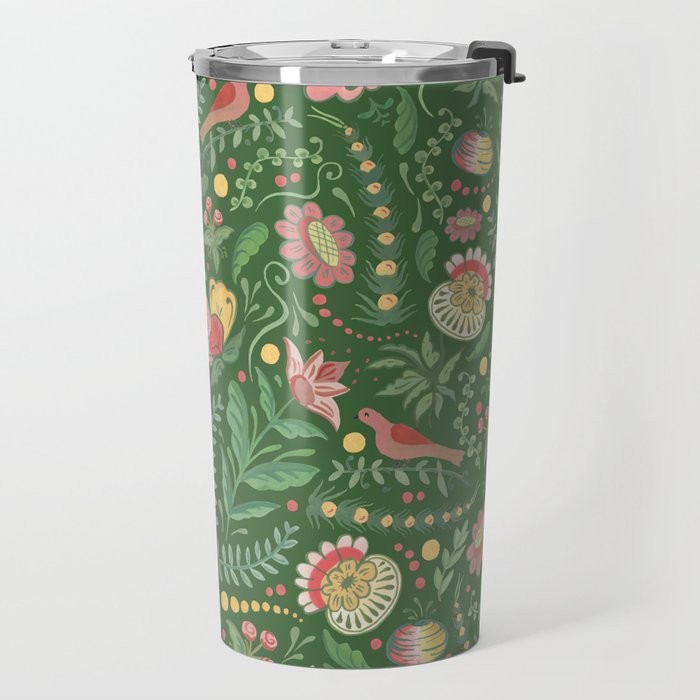 Swedish Floral - Green Travel Mug Gallery Image 2